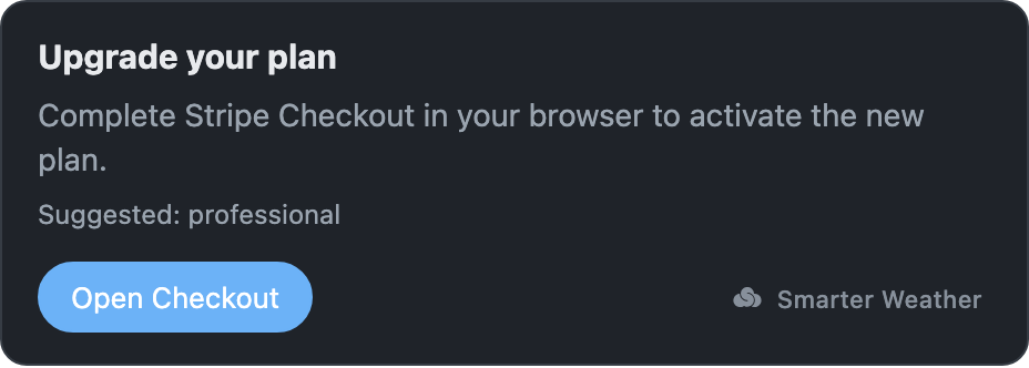 Plan upgrade widget